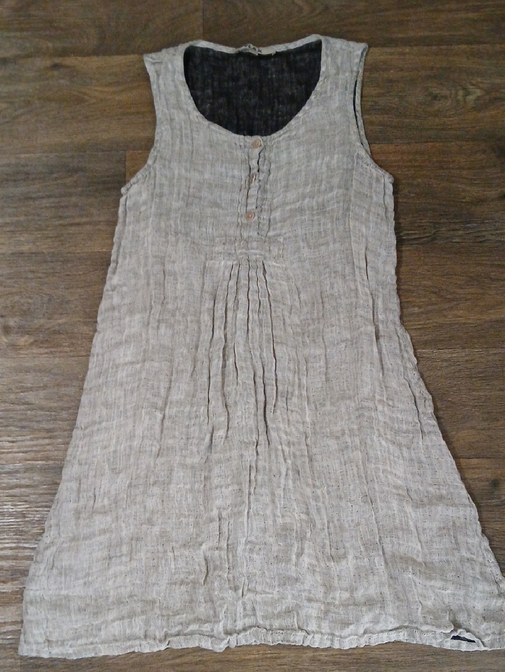 Flax 100% Linen Sleeveless Tunic Dress.
